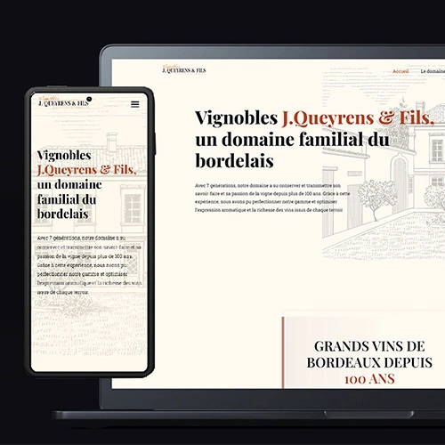 responsive design de la création du site vignobles j.queyrens & fils
